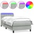 Cama box spring con colchón terciopelo gris claro 80x220