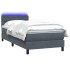 Cama box spring con colchón terciopelo gris oscuro 90x220