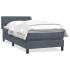Cama box spring con colchón terciopelo gris oscuro 80x210