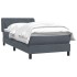 Cama box spring con colchón terciopelo gris oscuro 80x210