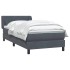 Cama box spring con colchón terciopelo gris oscuro 90x210