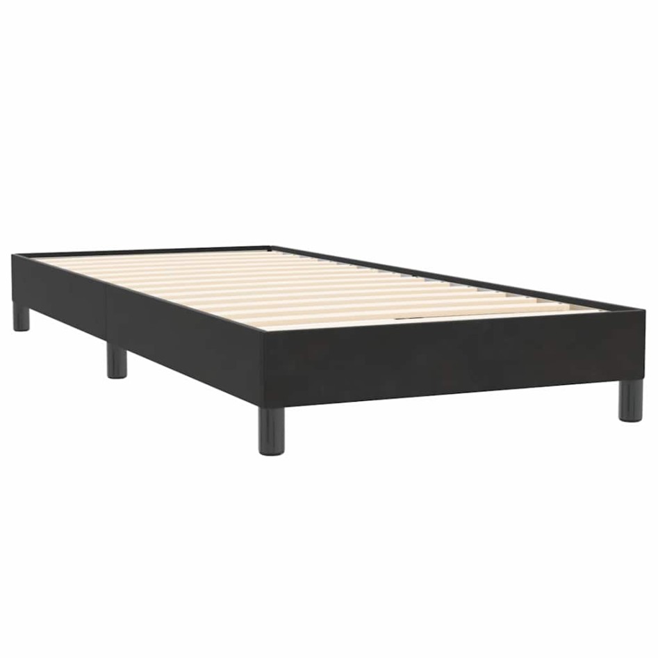 Cama box spring con colchón cuero sintético negro 80x220