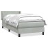 Cama box spring con colchón terciopelo gris claro 80x220