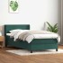 Cama box spring con colchón terciopelo verde oscuro 80x220