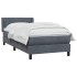 Cama box spring con colchón terciopelo gris oscuro 80x220