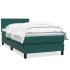 Cama box spring con colchón terciopelo verde oscuro 90x210