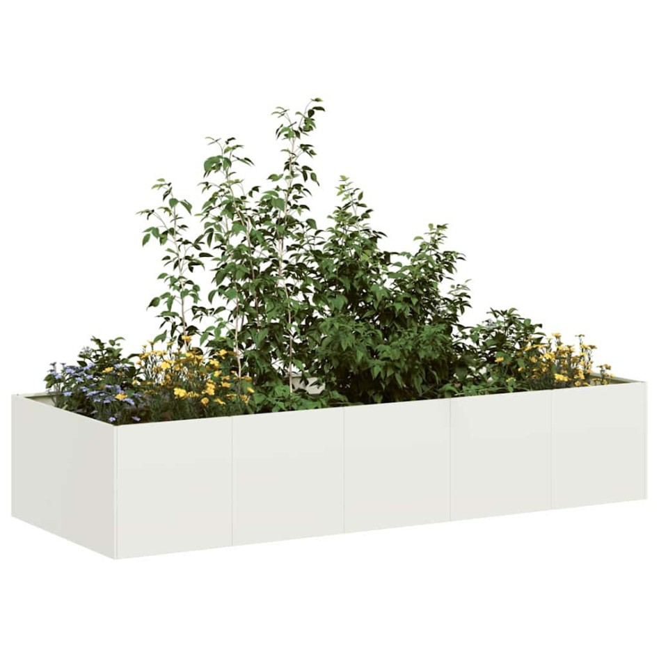 Jardinera acero blanco 200x80x40