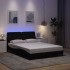Estructura cama con LED sin colchón tela negro 120x200