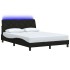 Estructura cama con LED sin colchón tela negro 120x200