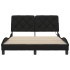 Estructura cama con LED sin colchón tela negro 120x200