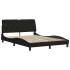 Estructura cama con LED sin colchón tela negro 120x200