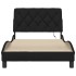 Estructura cama con LED sin colchón tela negro 100x200