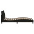 Estructura cama con LED sin colchón tela negro 100x200