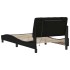 Estructura cama con LED sin colchón tela negro 100x200
