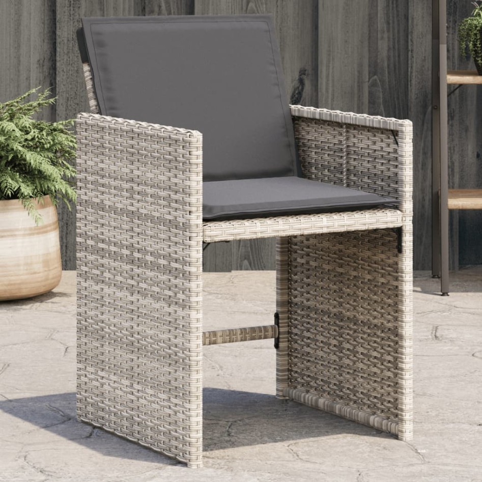 Sillones de jardín con cojines 4 uds ratán sintético gris