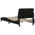 Estructura cama con LED sin colchón tela negro 90x190