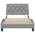 Estructura cama con LED sin colchón tela gris claro 90x200