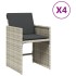 Sillones de jardín con cojines 4 uds ratán sintético gris