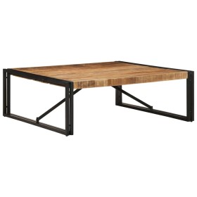 Mesa de centro de madera maciza de mango rugosa 100x100x35