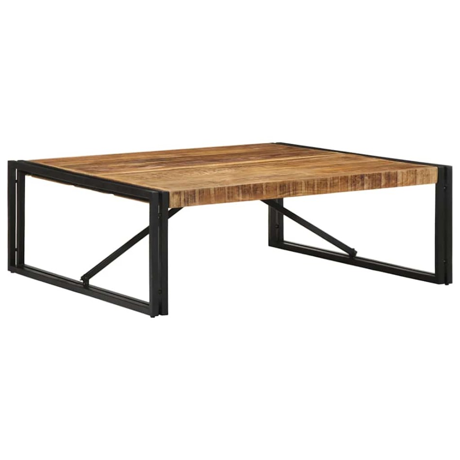 Mesa de centro de madera maciza de mango rugosa 100x100x35