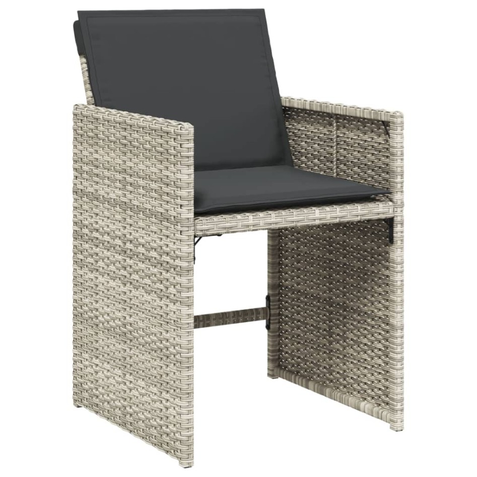 Sillones de jardín con cojines 4 uds ratán sintético gris