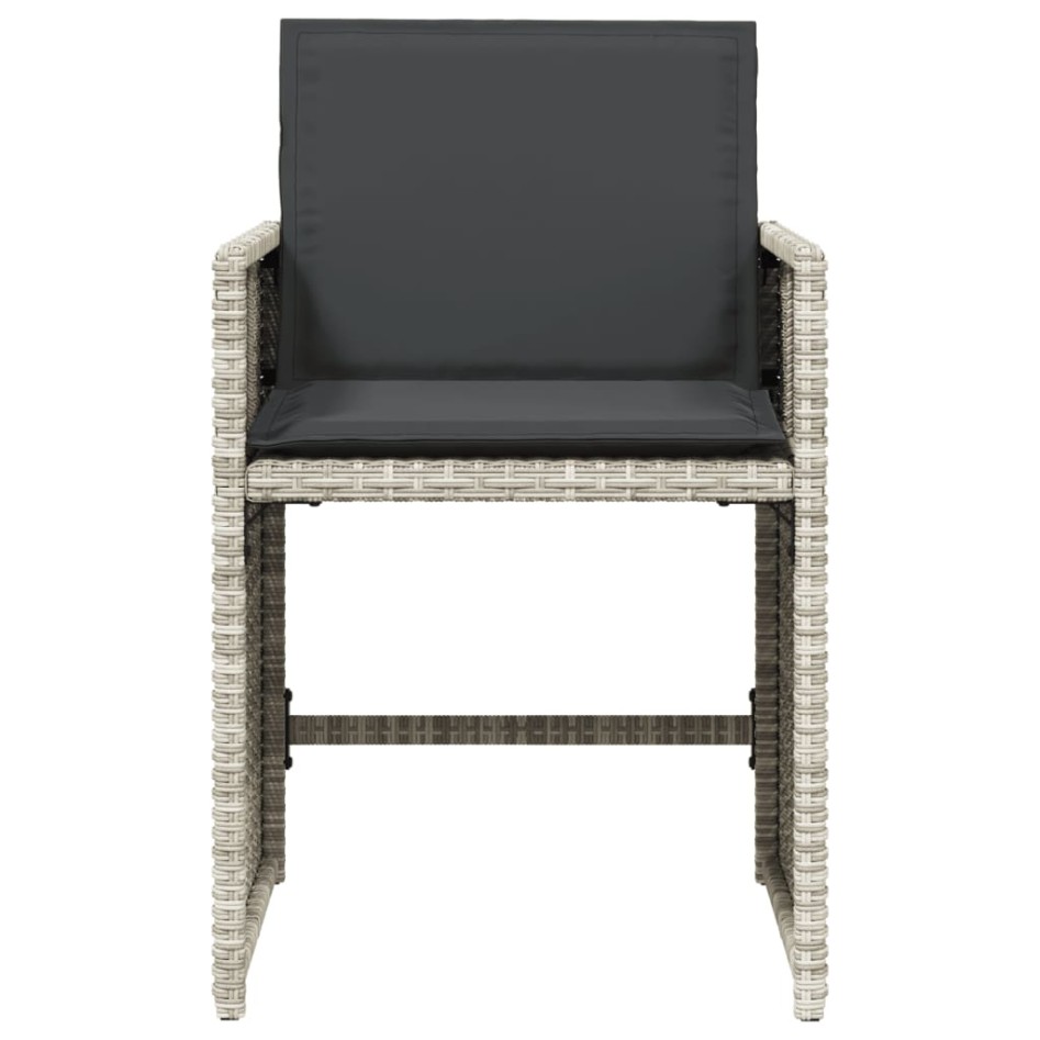 Sillones de jardín con cojines 4 uds ratán sintético gris