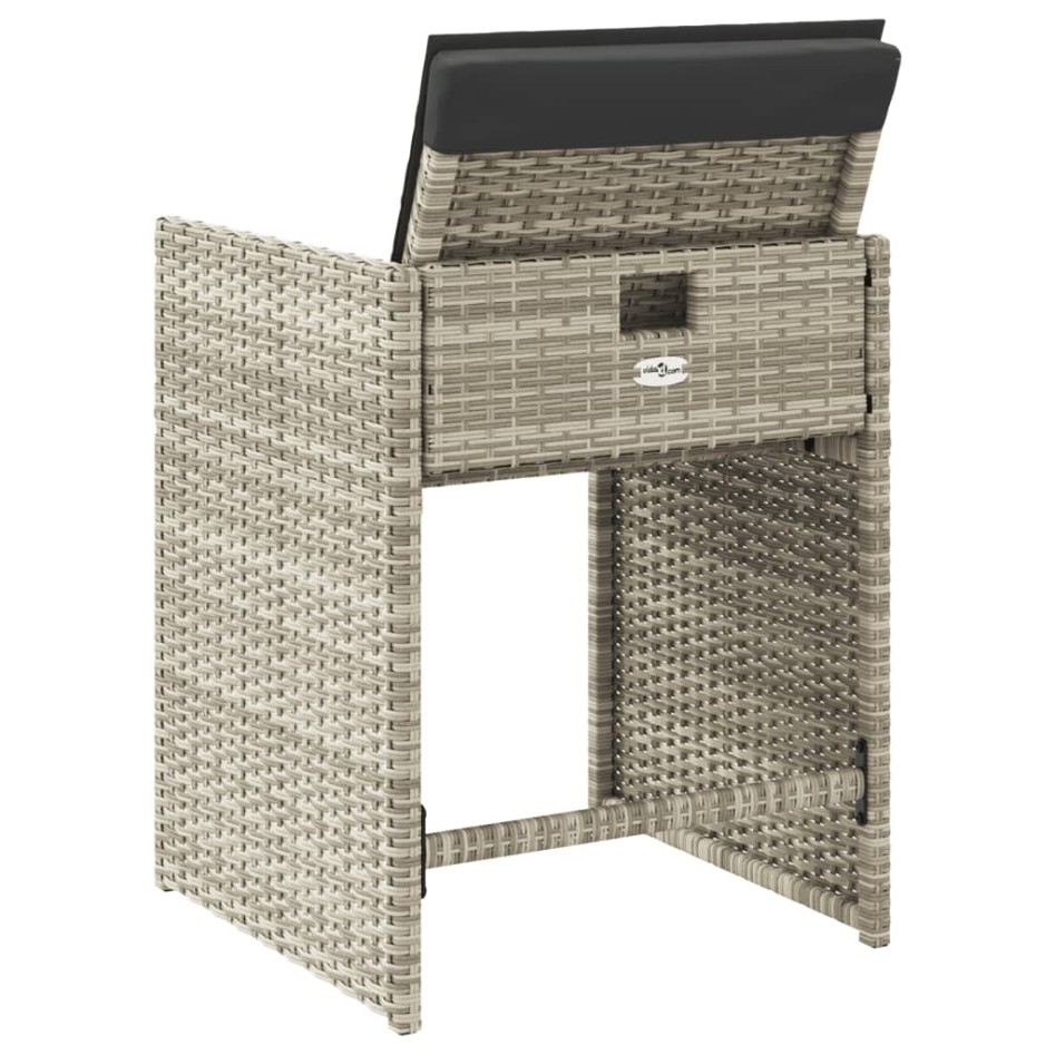Sillones de jardín con cojines 4 uds ratán sintético gris