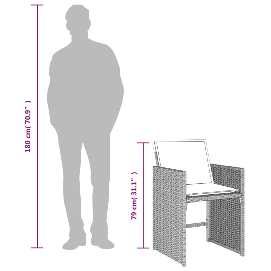Sillones de jardín con cojines 4 uds ratán sintético gris