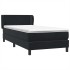 Cama box spring con colchón cuero sintético negro 90x210