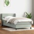 Cama box spring con colchón terciopelo gris claro 90x220