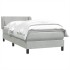 Cama box spring con colchón terciopelo gris claro 90x220