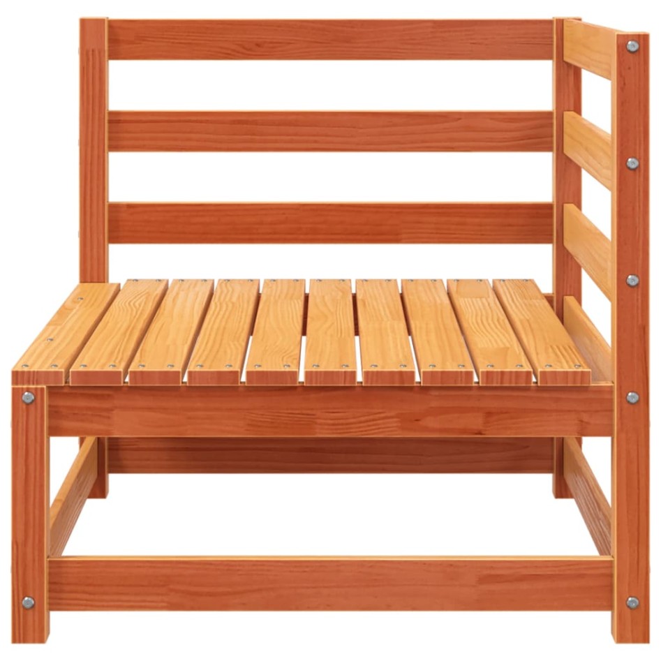 Sofás esquineros de jardín 2 uds madera pino marrón 70x70x67