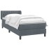 Cama box spring con colchón terciopelo gris oscuro 80x210