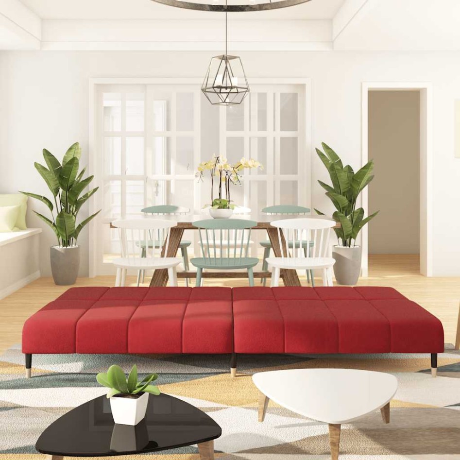 Sofá cama de 2 plazas terciopelo color vino