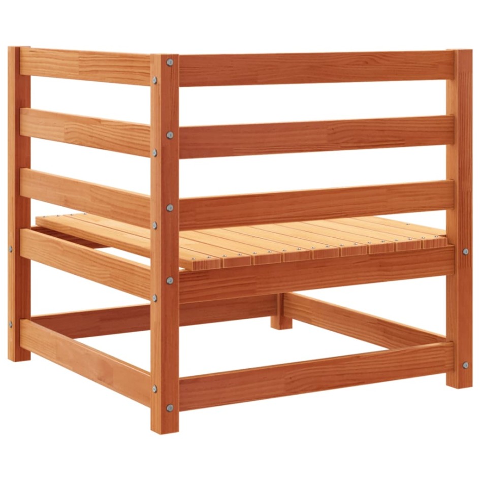 Sofás esquineros de jardín 2 uds madera pino marrón 70x70x67