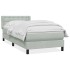 Cama box spring con colchón terciopelo gris claro 90x220