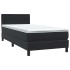 Cama box spring con colchón terciopelo negro 90x220