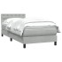 Cama box spring con colchón terciopelo gris claro 90x210