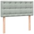Cama box spring con colchón terciopelo gris claro 90x210