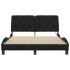 Estructura de cama con LED sin colchón tela negro 140x200
