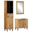 Conjunto de muebles de baño 3 uds marrón madera maciza de mango
