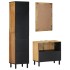 Conjunto de muebles de baño 3 uds marrón madera maciza de