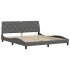 Estructura de cama con LED sin colchón gris oscuro 180x200
