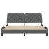 Estructura de cama con LED sin colchón gris oscuro 180x200