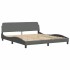 Estructura de cama con LED sin colchón gris oscuro 180x200