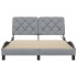 Estructura de cama con LED sin colchón gris claro 140x200