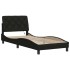 Estructura de cama con LED sin colchón tela negro 80x200