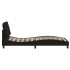 Estructura de cama con LED sin colchón tela negro 80x200