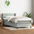 Cama box spring con colchón terciopelo gris claro 90x210