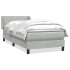 Cama box spring con colchón terciopelo gris claro 90x210